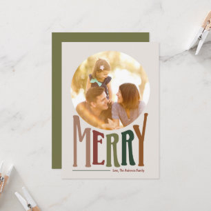 Tarjeta fotográfica navideña para Navidades merry 