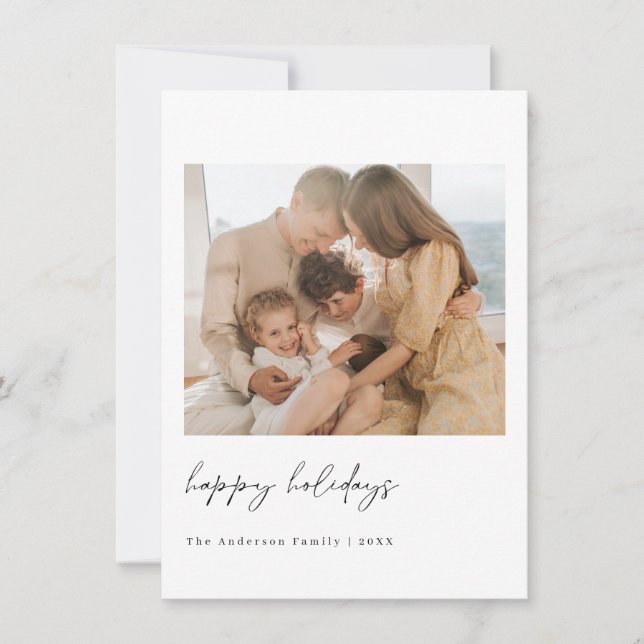 Tarjeta fotográfica navideña para Navidades minima (Anverso)