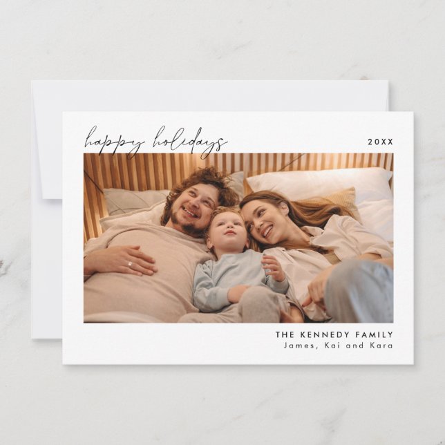 Tarjeta fotográfica navideña para Navidades minima (Anverso)