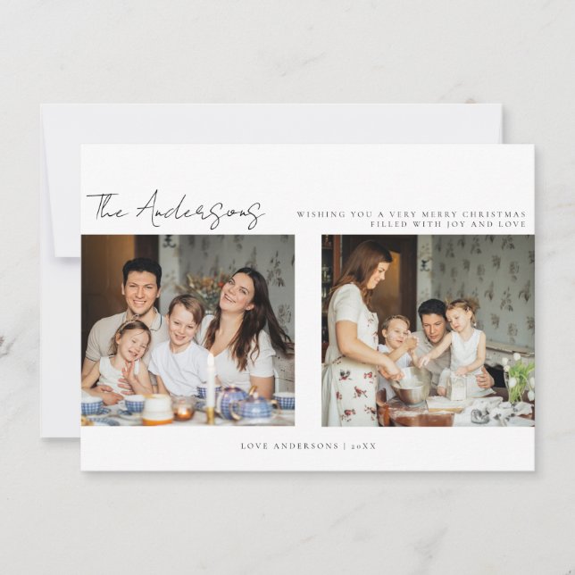 Tarjeta fotográfica navideña para Navidades minima (Anverso)