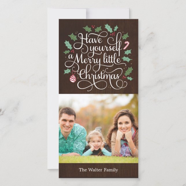 Tarjeta fotográfica navideña para Navidades tipo m (Anverso)