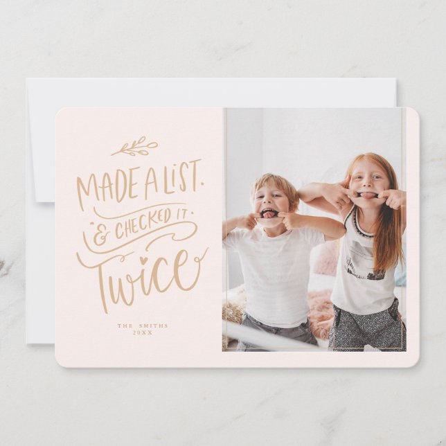 Tarjeta fotográfica navideña para niños tontos hec (Anverso)