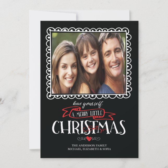 Tarjeta fotográfica navideña para tener Navidades  (Anverso)