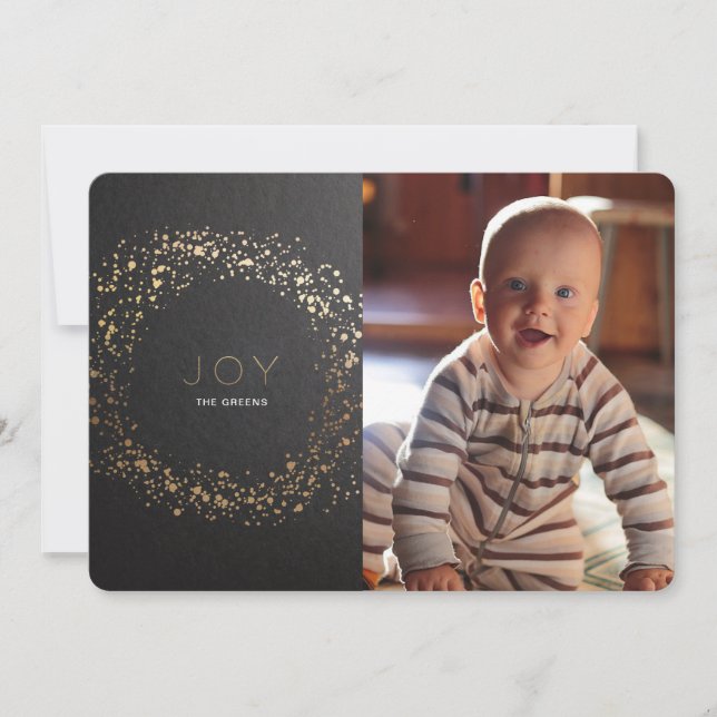 Tarjeta fotográfica navideña pintada con shimmer (Anverso)