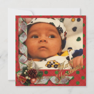 Tarjeta fotográfica navideña Plcuadrado tradiciona