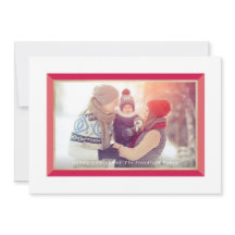 Tarjeta fotográfica navideña Red Modern Frame Land