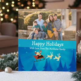 Tarjeta fotográfica navideña Santa Winter