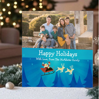 Tarjeta fotográfica navideña Santa Winter