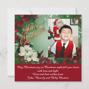 Tarjeta fotográfica navideña tradicional