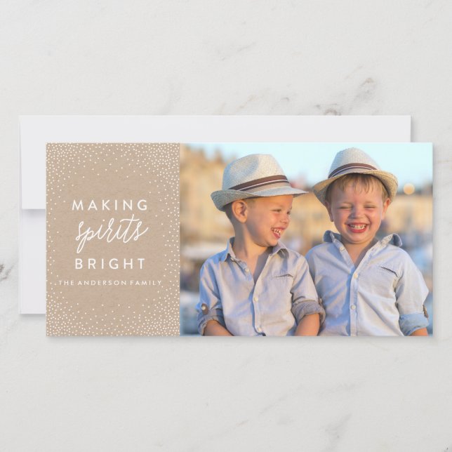 Tarjeta fotográfica navideña WINTER FLURRIES (Anverso)