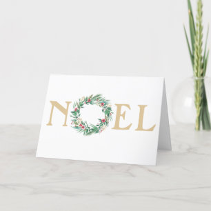 Tarjeta fotográfica Noel Wreath navideña
