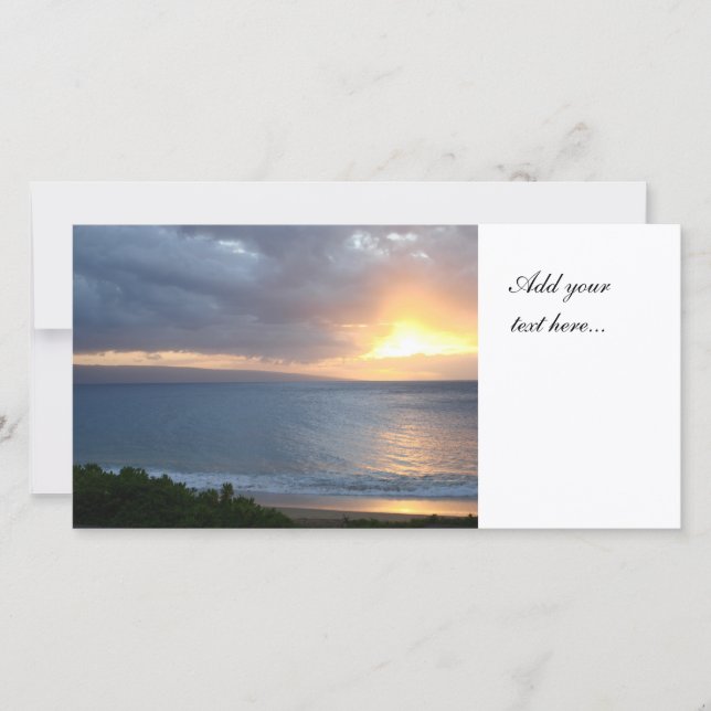 Tarjeta fotográfica Ocean Sunset (Anverso)