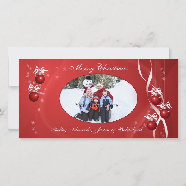 Tarjeta fotográfica Ornament de Navidad (Anverso)