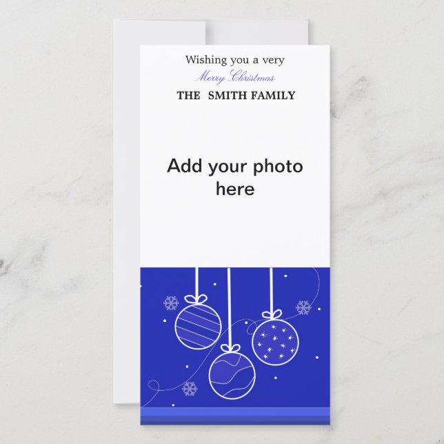 Tarjeta fotográfica Ornaments de vacaciones (Anverso)