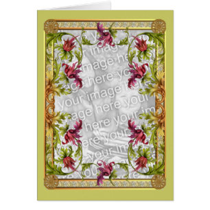 Tarjeta fotográfica Ornate Floral Design