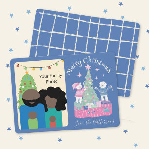 Tarjeta fotográfica Oso Polar y Árbol de Navidad