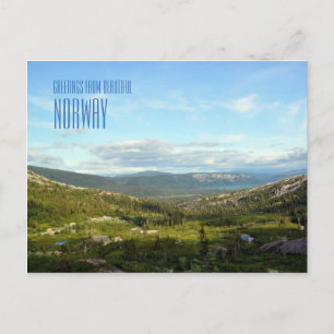 Tarjeta fotográfica paisajística de Noruega