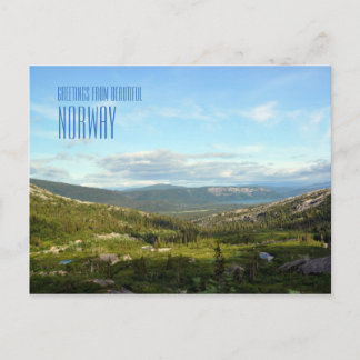 Tarjeta fotográfica paisajística de Noruega