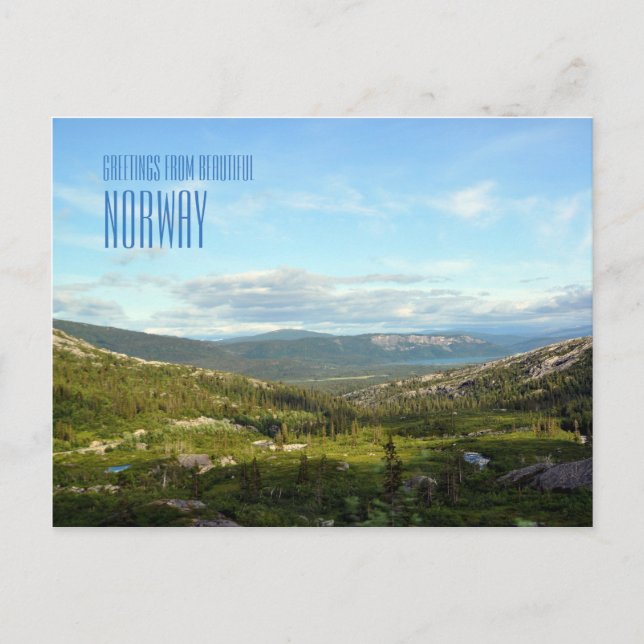 Tarjeta fotográfica paisajística de Noruega (Anverso)
