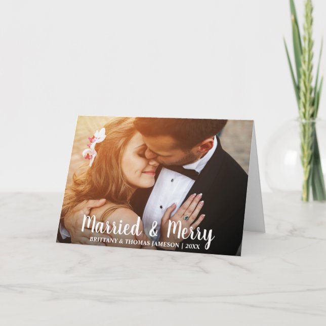 Tarjeta fotográfica para Bodas casados y merry rec (Anverso)