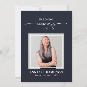 Tarjeta fotográfica para el servicio funerario con