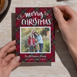 Tarjeta fotográfica para Navidades de Tartán