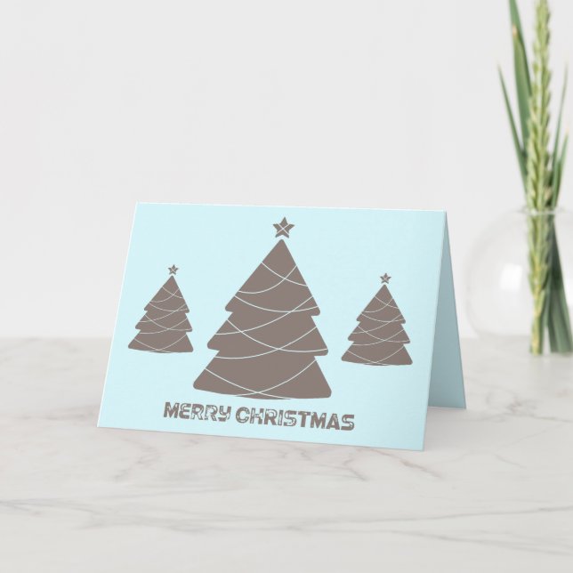 Tarjeta fotográfica Pastel Blue Gray Christmas Tre (Anverso)