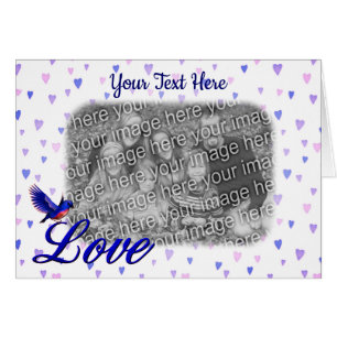Tarjeta fotográfica personalizada Bluebird Love Bl