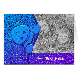 Tarjeta fotográfica personalizada Cute Blue Hippo