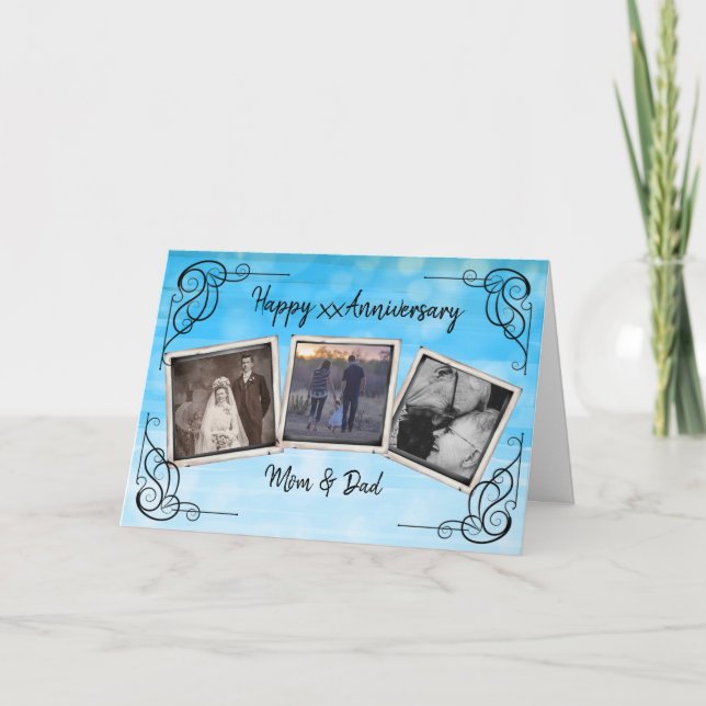 Tarjeta fotográfica personalizada de aniversario d (Anverso)