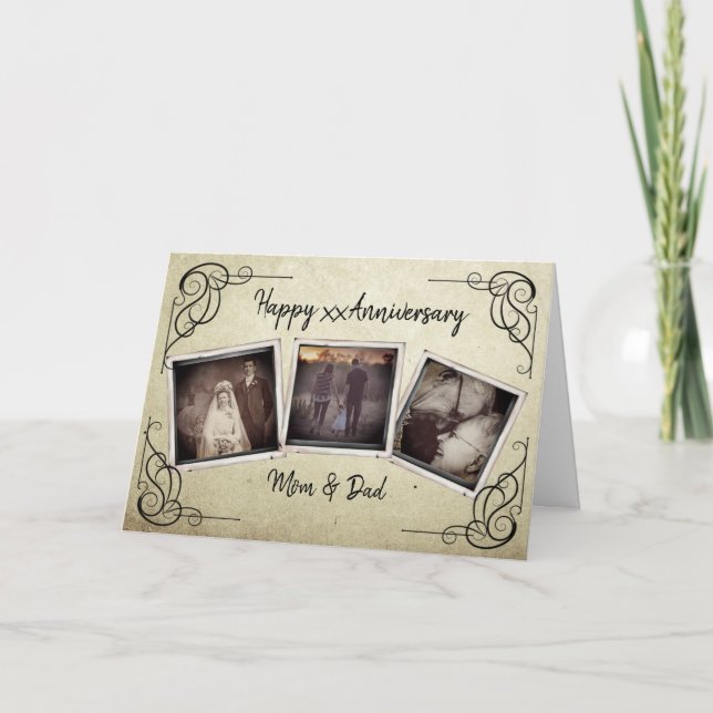 Tarjeta fotográfica personalizada de aniversario d (Anverso)