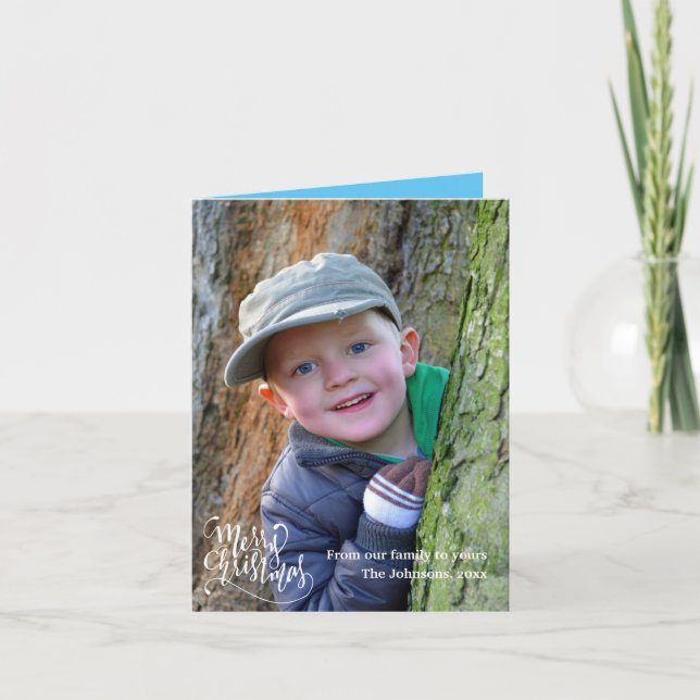 Tarjeta fotográfica personalizada de Feliz Navidad (Anverso)