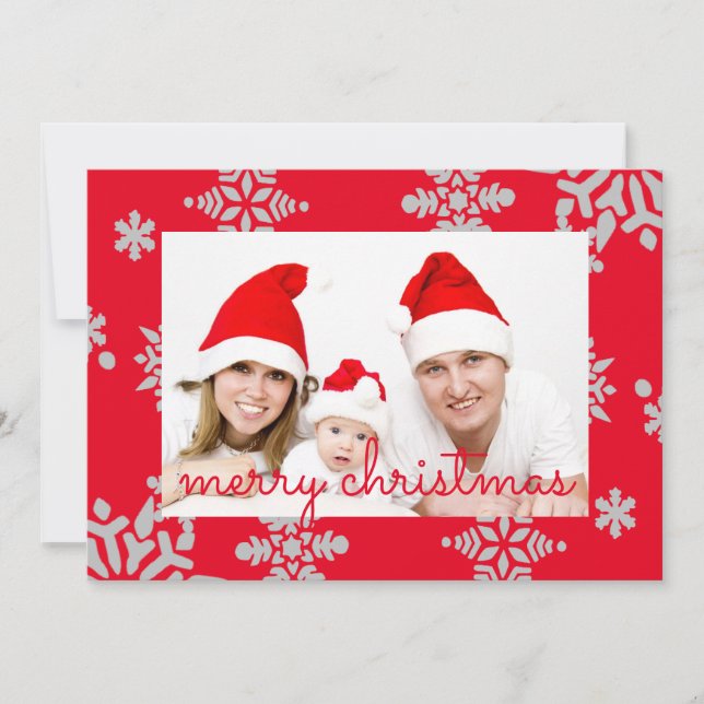 Tarjeta fotográfica personalizada de Feliz Navidad (Anverso)