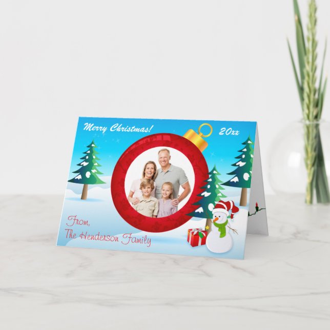 Tarjeta fotográfica personalizada de Ornamento de  (Anverso)