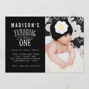 Tarjeta fotográfica personalizada de primer cumple