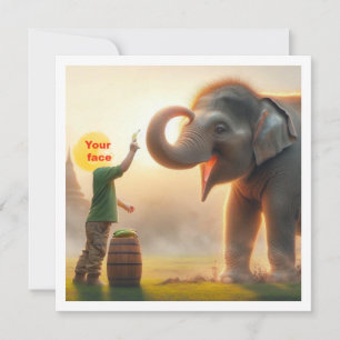 Tarjeta fotográfica personalizada de su hijo alime