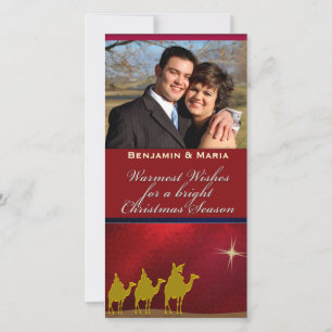 Tarjeta fotográfica personalizada de tres hombres 