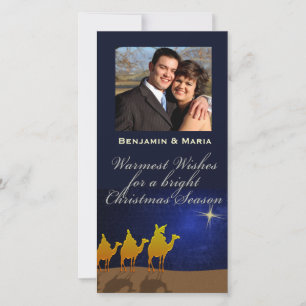 Tarjeta fotográfica personalizada de tres hombres 