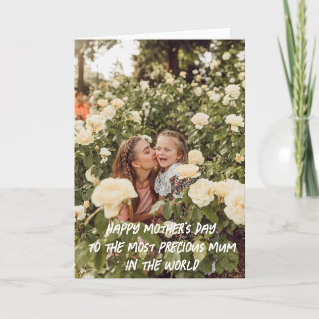 Tarjeta fotográfica personalizada del día de la ma (Anverso)