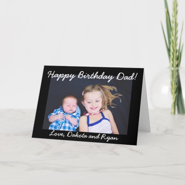 Tarjeta fotográfica personalizada Happy Birday Dad (Anverso)