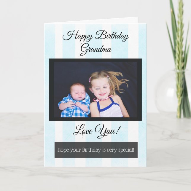 Tarjeta fotográfica personalizada Happy Birday Gra (Anverso)