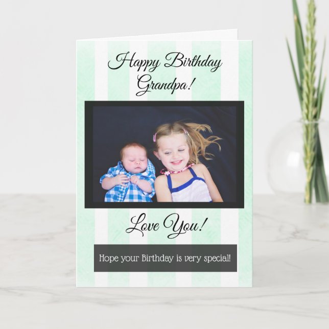 Tarjeta fotográfica personalizada Happy Birday Gra (Anverso)