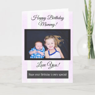 Tarjeta fotográfica personalizada Happy Birday Mom