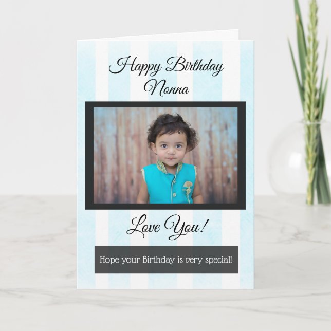Tarjeta fotográfica personalizada Happy Birthday N (Anverso)