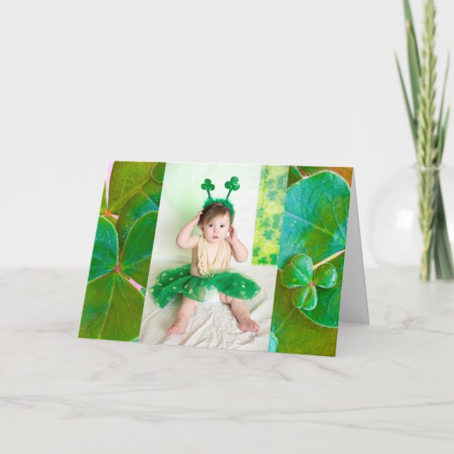 Tarjeta fotográfica personalizada St Patrick's Day (Anverso)