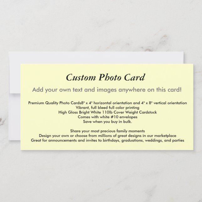 Tarjeta fotográfica personalizado (Anverso)