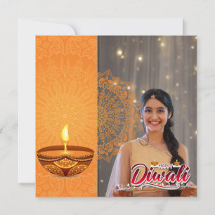 Tarjeta fotográfica personalizado feliz Diwali Fes