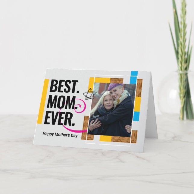 Tarjeta fotográfica Personalizado moderna de 5 x 7 (Anverso)