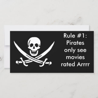 Tarjeta fotográfica Personalizado Reglas de Pirate