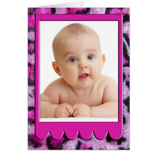 Tarjeta fotográfica Pink Furry Leopard Print